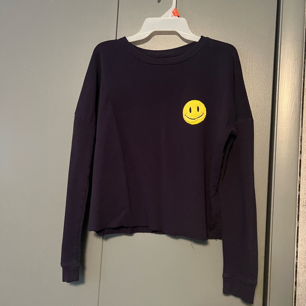 Fuzzy Smiley Cropped Longsleeve
